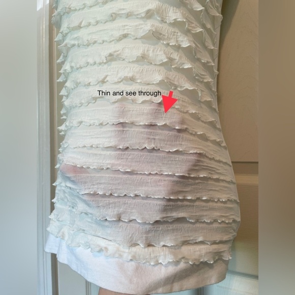 Ann Taylor Loft Off-White Ruffle See Through Tank Top Women’s XS - Picture 13 of 14